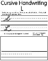 Cursive L coloring page