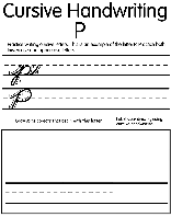 Cursive P coloring page