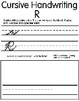 Cursive R coloring page