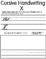 Cursive X coloring page