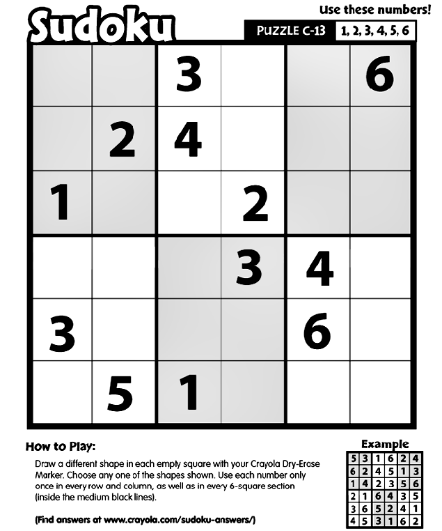 Sudoku C-13 coloring page