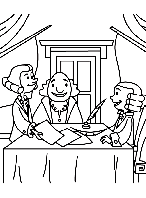 Signing for Independence coloring page