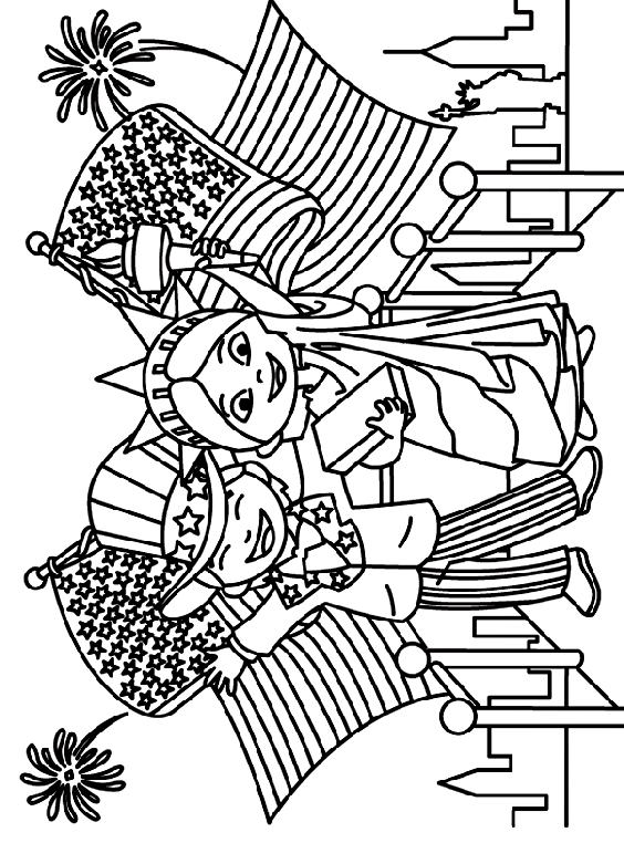 New York New Year's coloring page