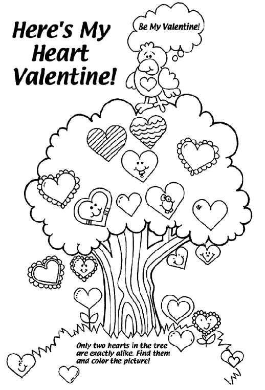 Here's My Heart Valentine coloring page