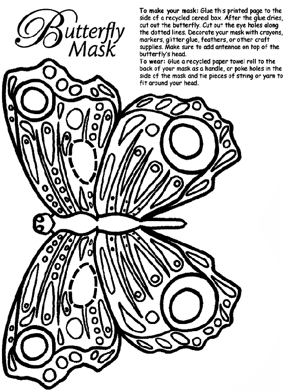 Butterfly Mask coloring page