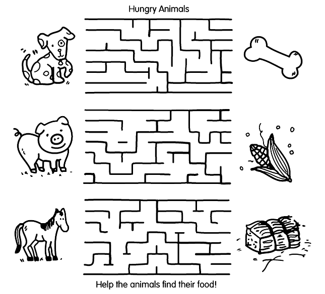 Animal Maze coloring page