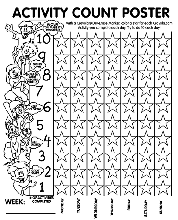 Activity Count Poster coloring page