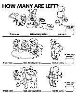 How Many Are Left? - Subtraction coloring page