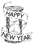 New Year's Hour Glass coloring page