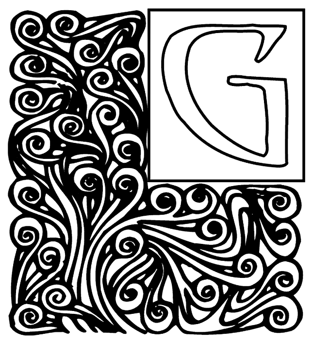 Alphabet Garden G coloring page