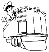 Train and Engineer coloring page