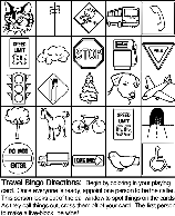Travel Bingo Board 1 coloring page