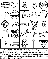 Travel Bingo Board 4 coloring page