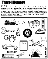 Travel Memory Game coloring page