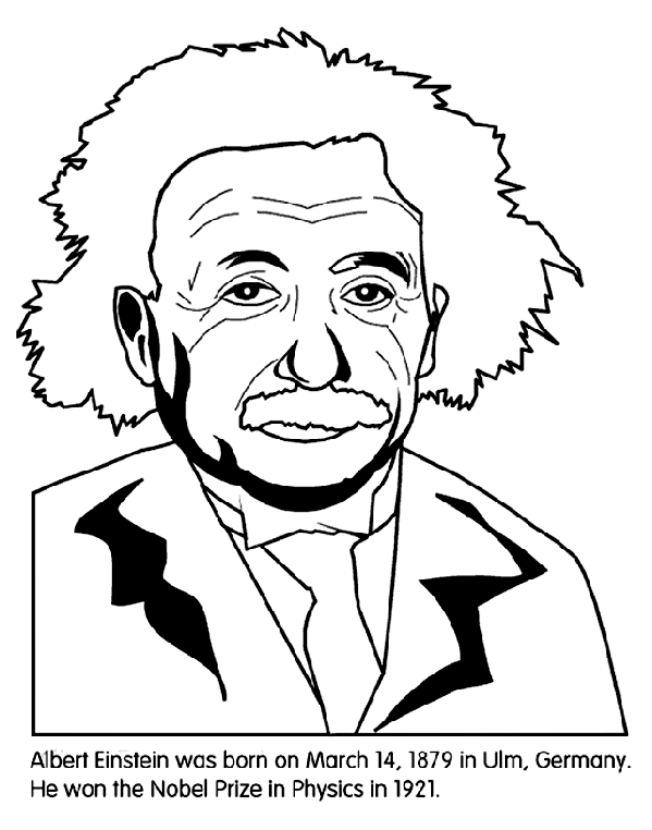 Albert Einstein coloring page