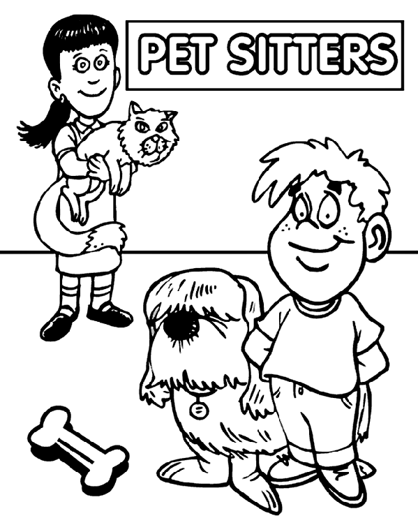 Pet Sitter's Day coloring page