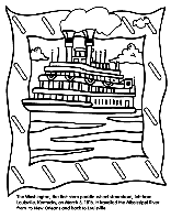 Steamboat coloring page