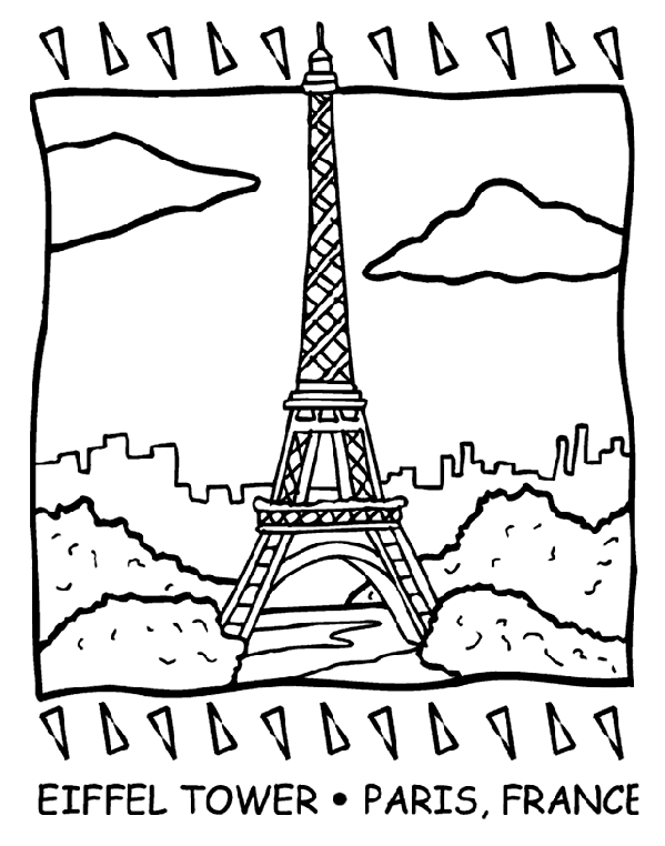 Eiffel Tower coloring page