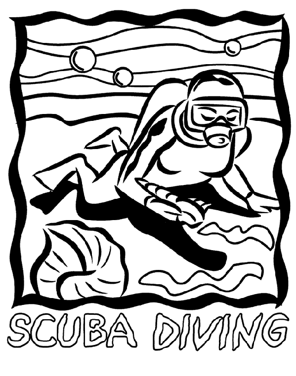Scuba Diving coloring page