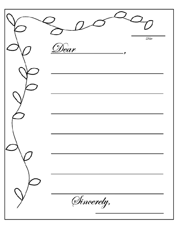 Vine Stationery coloring page