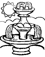Fountain coloring page