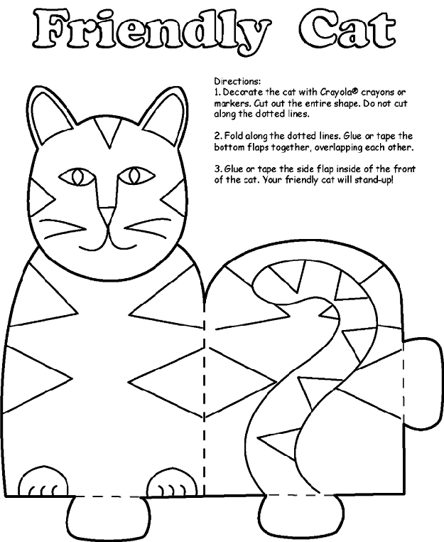 Friendly Cat Stand coloring page
