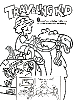 Traveling Kid coloring page