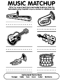 Musical Match - Up coloring page
