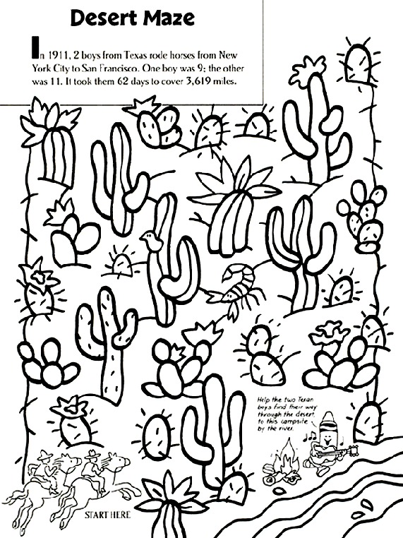 Desert Maze coloring page