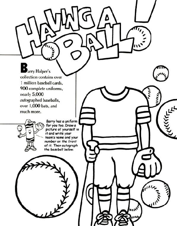 Baseball Collection coloring page