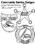 Community Service Badges coloring page