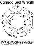 Canada Leaf Wreath coloring page