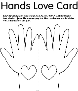 Hands Love Card coloring page