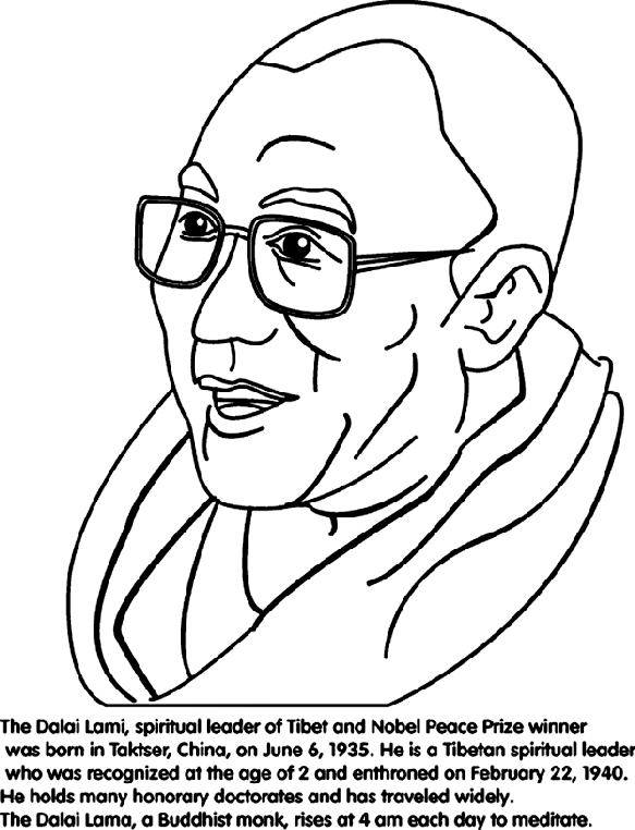 Dalai Lama coloring page