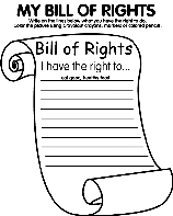 My Bill of Rights coloring page