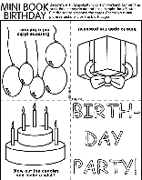 Birthday Party Mini Book coloring page