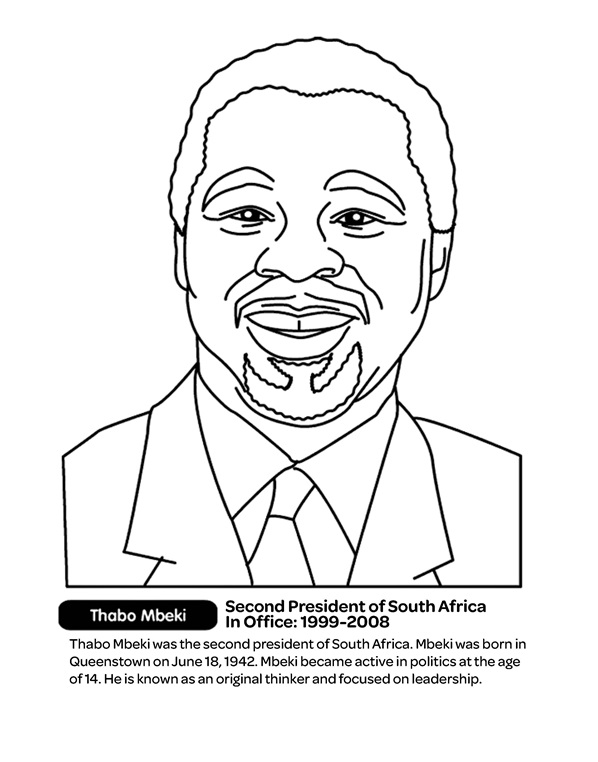 South Africa President - Thabo Mbeki coloring page