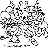 Bees Dance coloring page