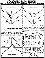 Volcano Mini Book coloring page