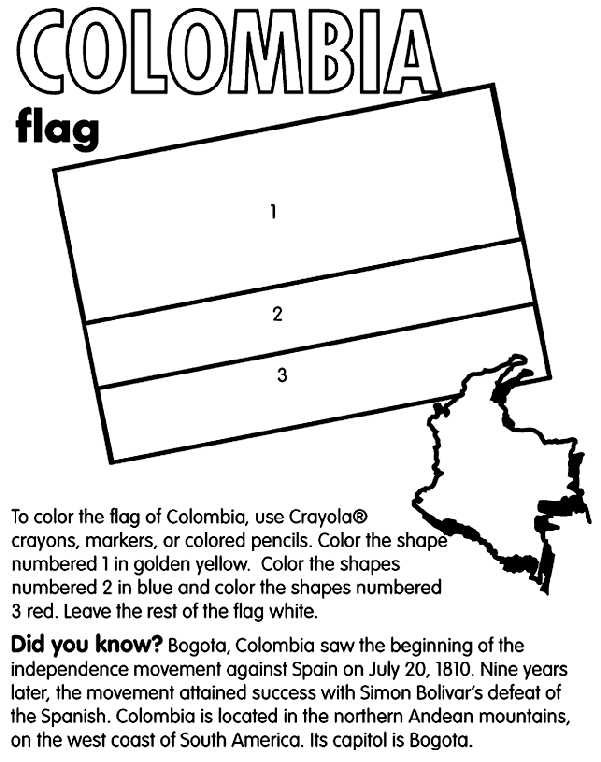 Colombia coloring page