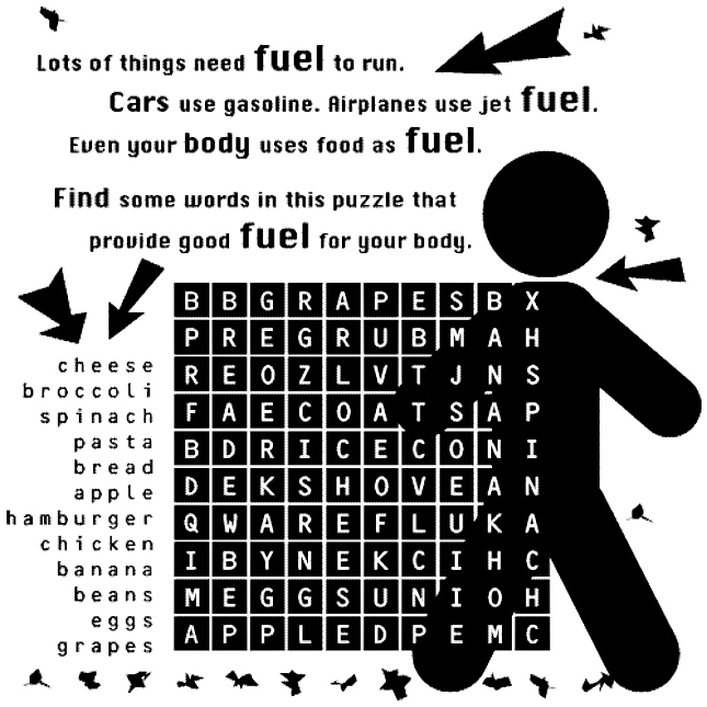 Food Word Search coloring page