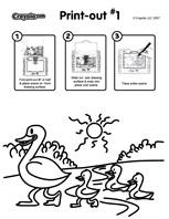 Ducks coloring page