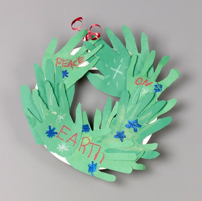 Holiday Hand Wreath craft