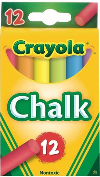 12 Colored Chalk Sticks