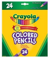 24 Full Size Colored Pencils