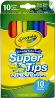 10 Washable Super Tips Markers