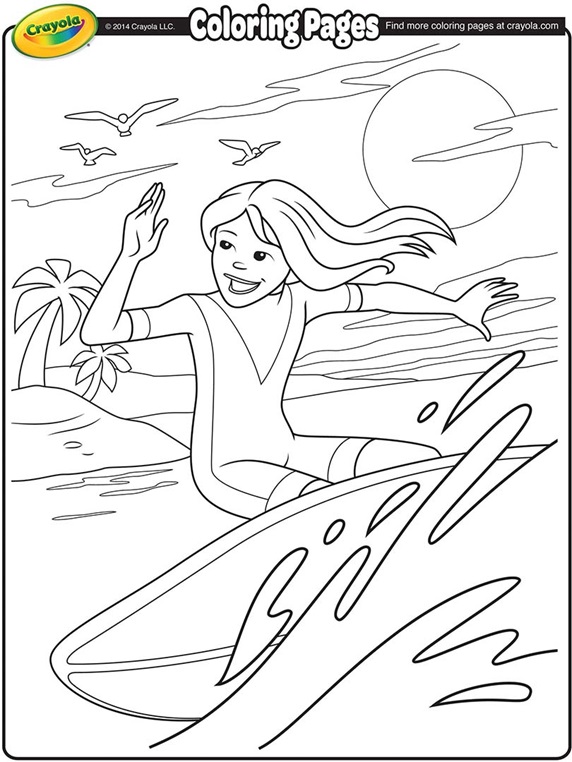 Download Surfer Girl | crayola.com.au