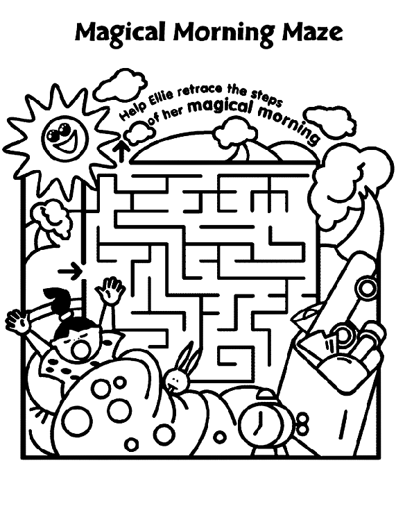Magical Morning Maze coloring page