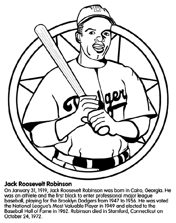 Jackie Robinson - Baseball Player coloring page